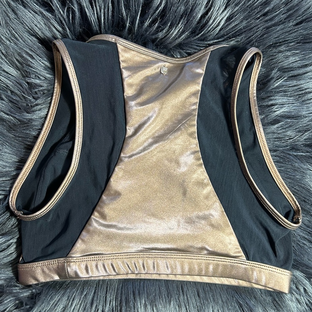 FABLETICS Camryn Metallic Bronze Shimmer Bra Mesh Sports Bra Size XS - Picture 4 of 4